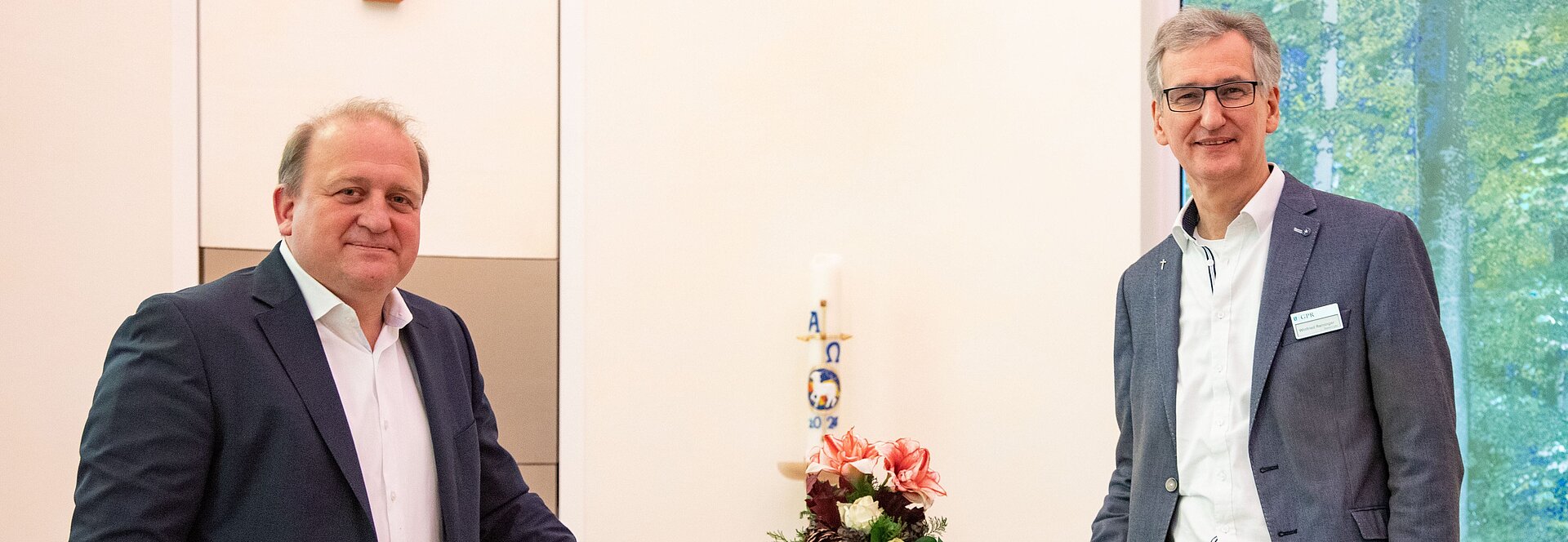 Pastoralreferent Winfried Reininger (rechts) mit GPR Geschäftsführer Achim Neyer