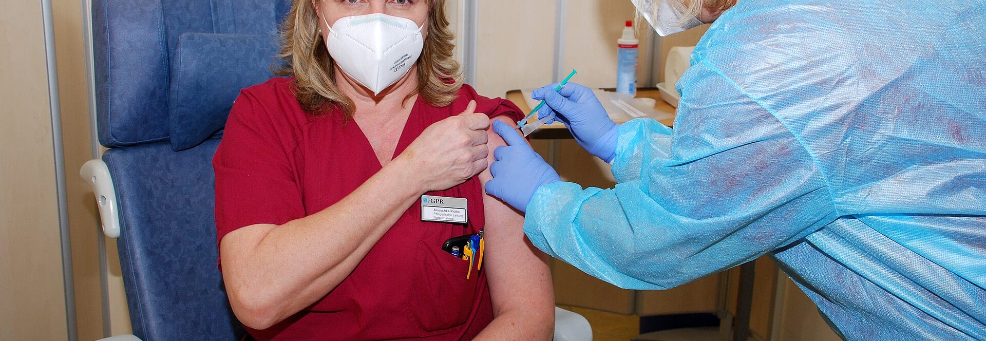 Erste COVID-Impfung im GPR Klinikum