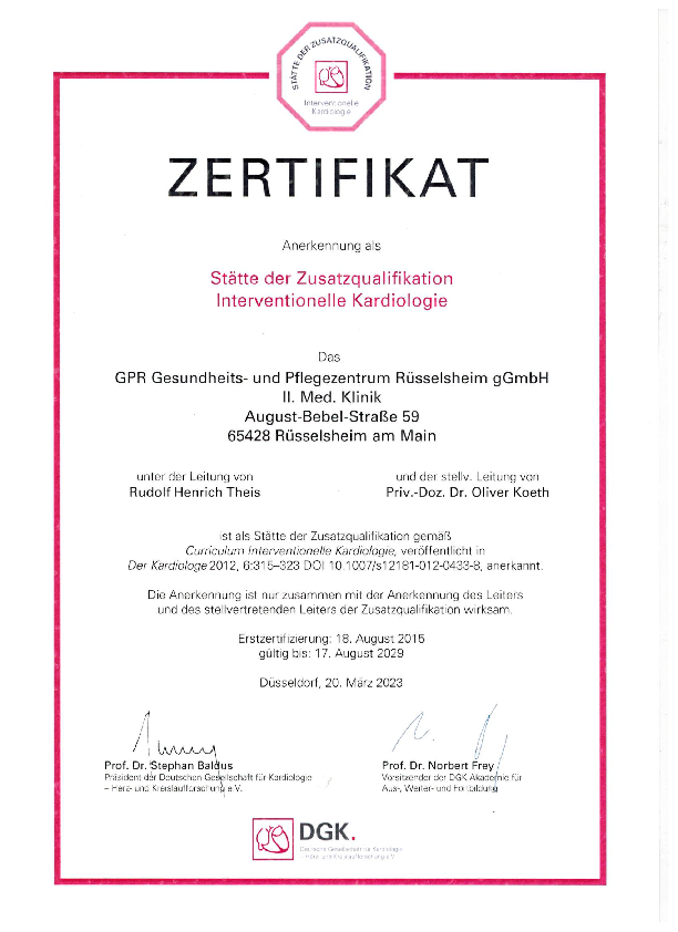 Akkreditierungs-Urkunde