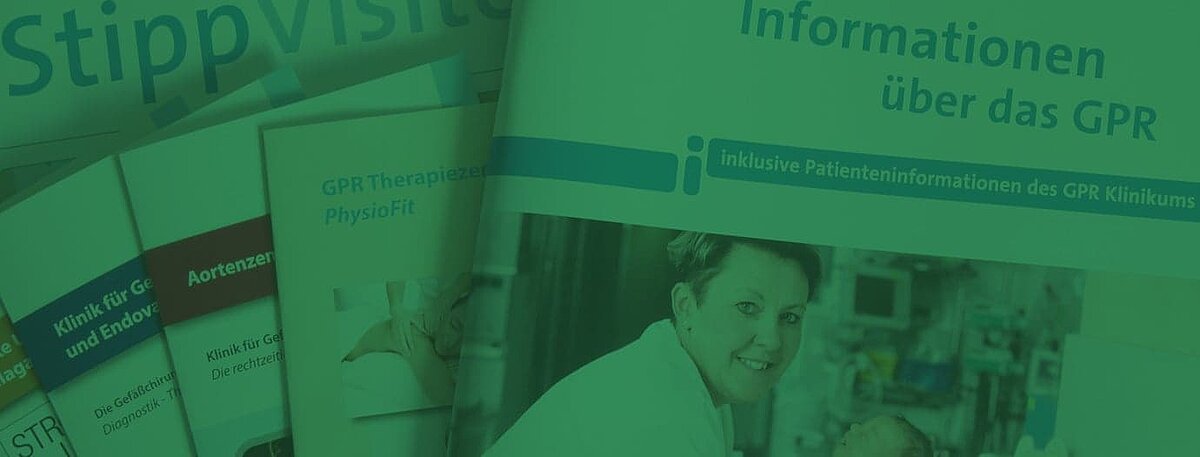 Broschüren des GPR grün eingefärbt