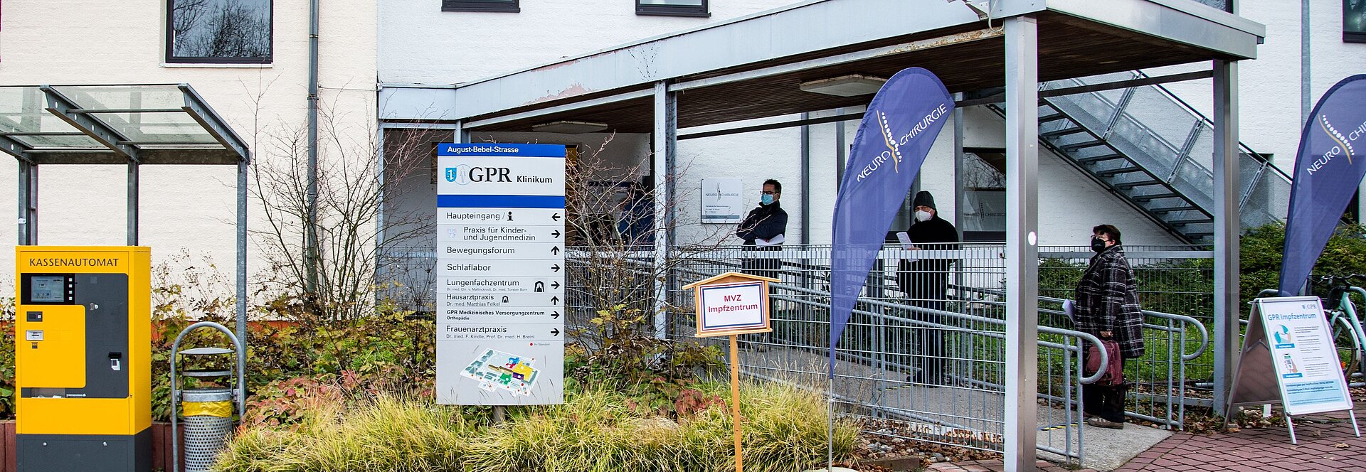 Eingan des Impfzentrums