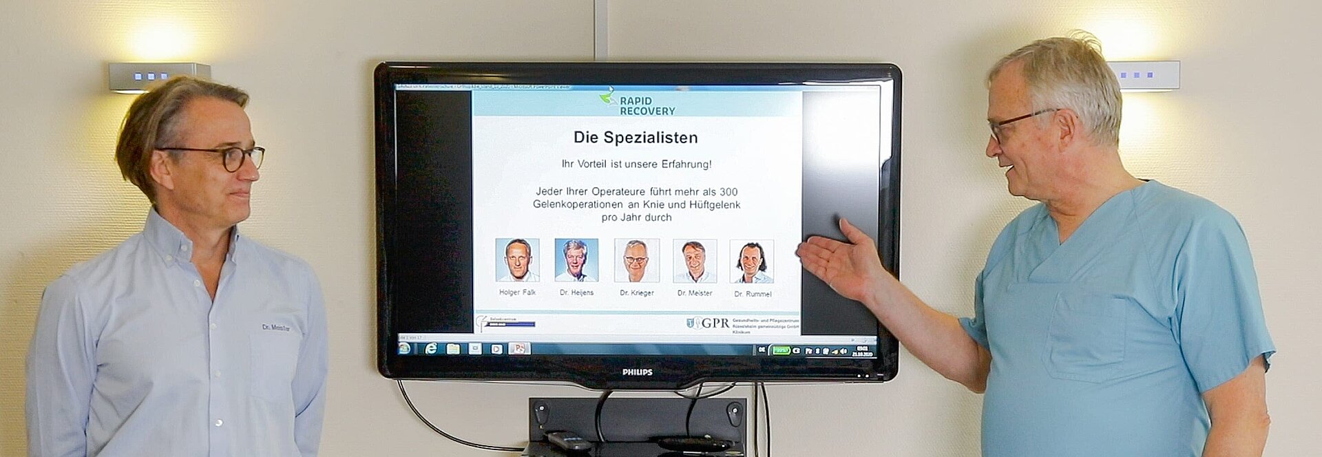 Dr. Meister ud Dr. Krieger bei der Patientenschulung