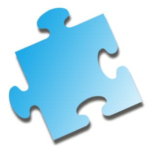 blaues Puzzleteil